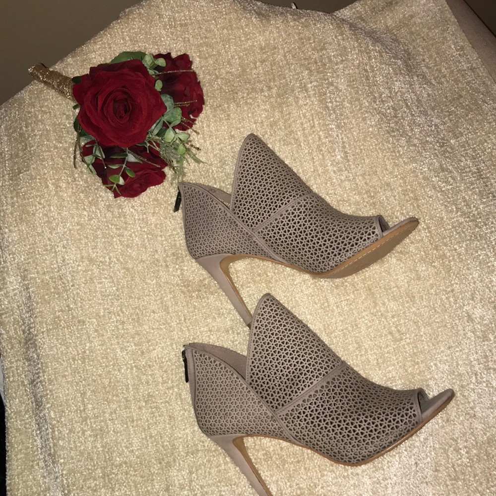 Vince Camuto Taupe Heeled Booties